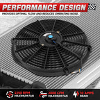 2X 16" Electric Radiator Cooling Fan Assembly Kit for Universal Fit