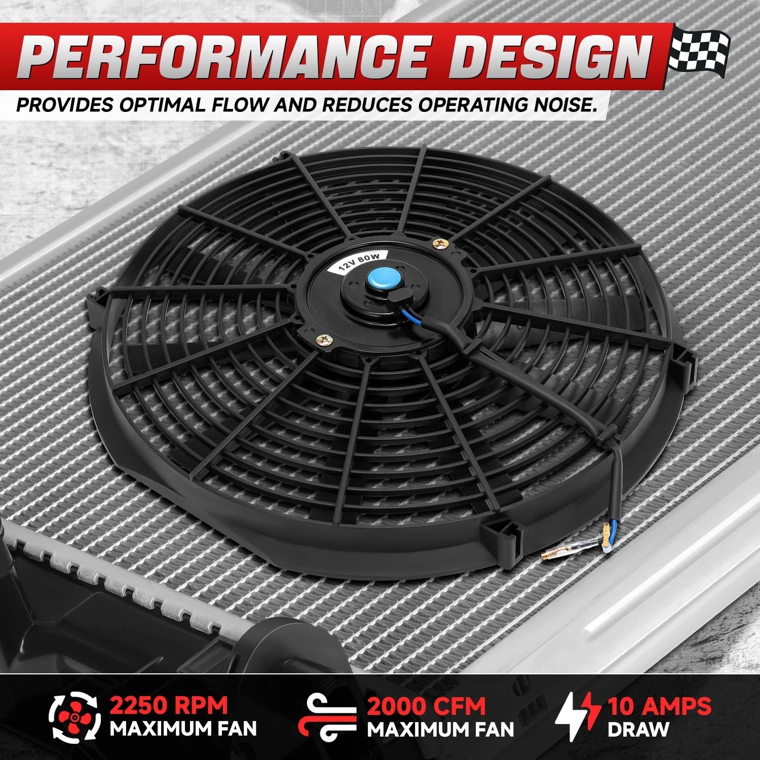 2X 16" Electric Radiator Cooling Fan Assembly Kit for Universal Fit