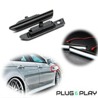 Set of 2 Black Lens White Side Marker Signal Lights for Acura TL