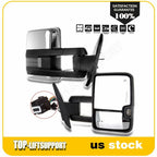 Chrome Power Heated Tow Side Mirrors for Silverado Sierra 2500 3500 (2007–2014)