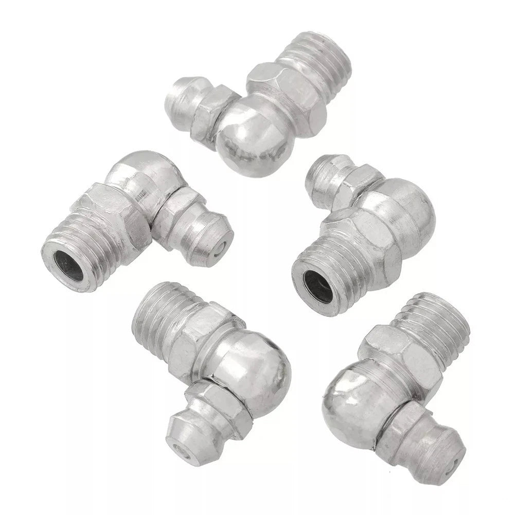 Pack of 5 M8 x 1mm Grease Nipples for Metric Applications (90 Degree)