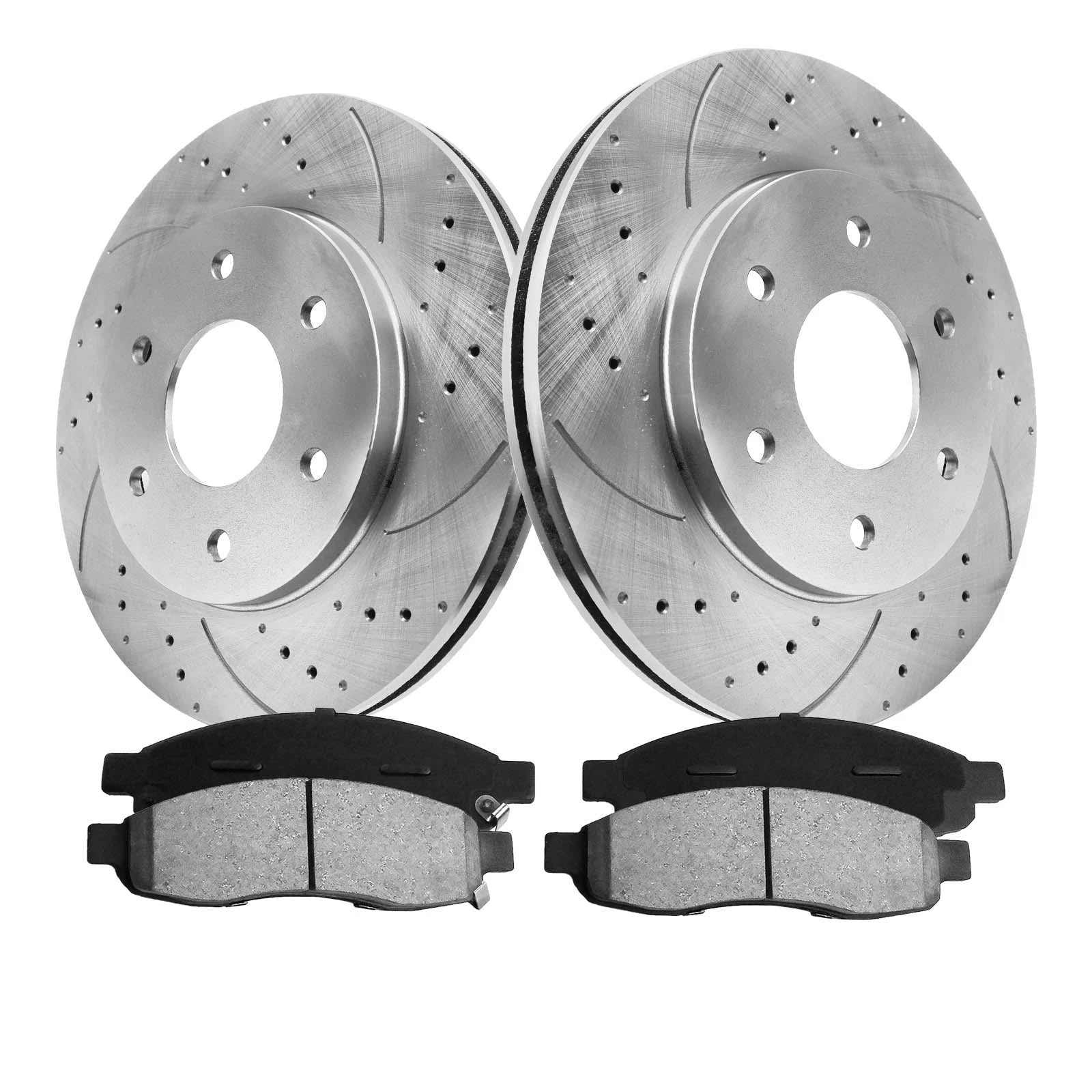 Front Drilled Disc Rotors & Brake Pads for Nissan Titan, Pathfinder, Infiniti QX56 (2004–2015)