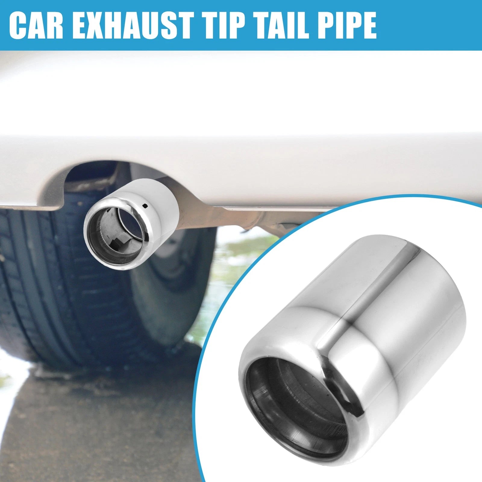 Exhaust Tip Tail Pipe for Mazda 6 (2013–2017) Stainless Steel Silver Tone