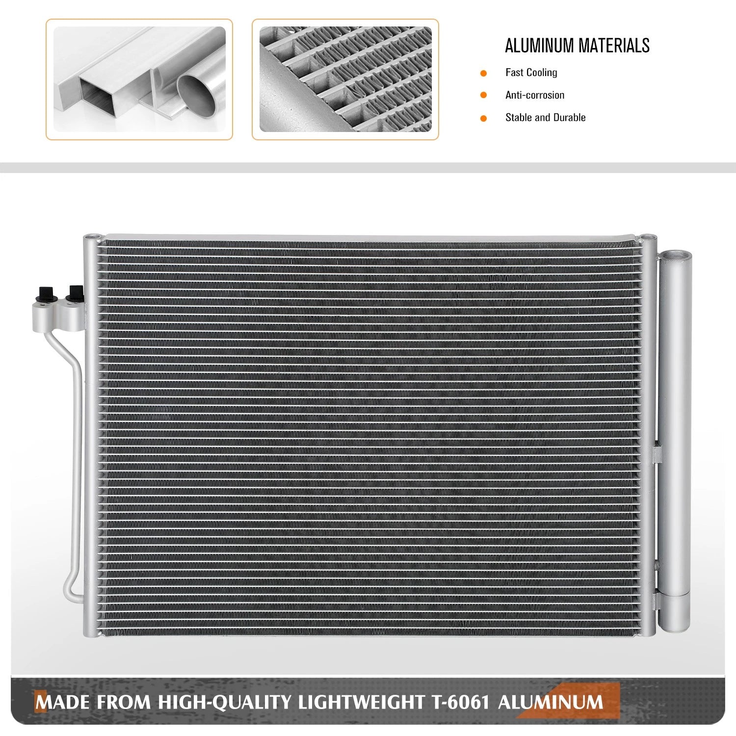A/C Condenser for BMW 528i 550i/GT 650i (2010–2019) Aluminum Core