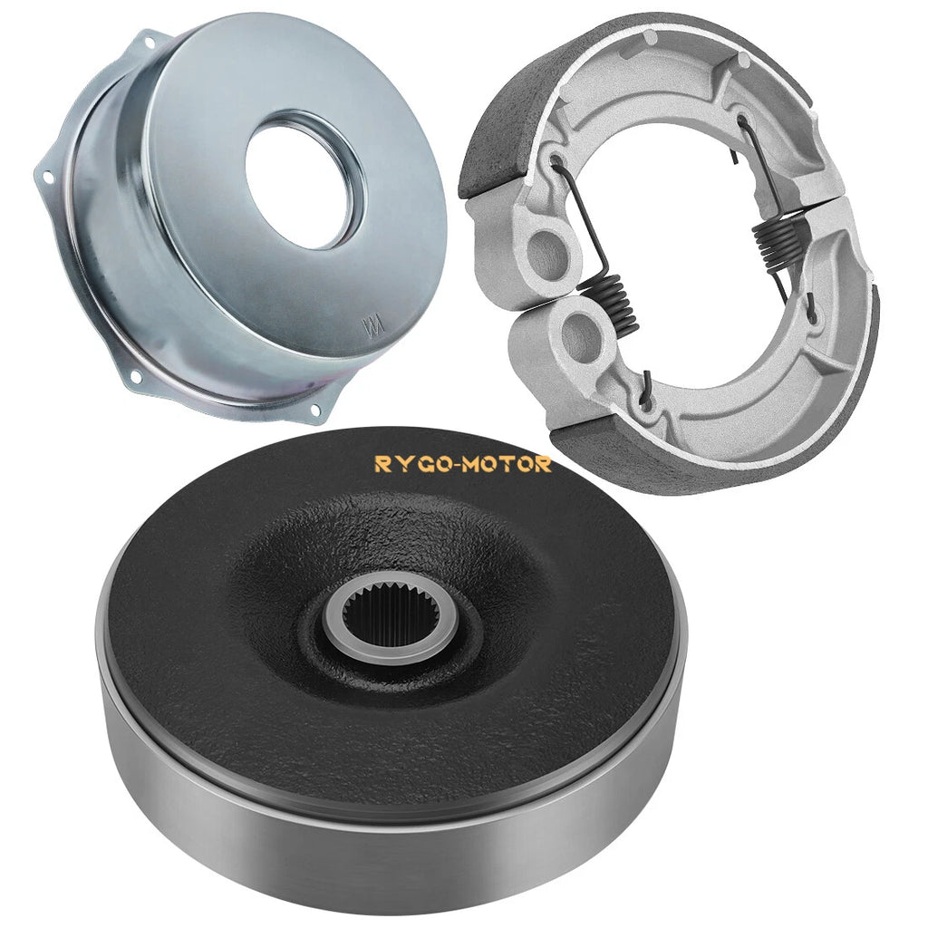 Rear Brake Drum Hub Cover W/Shoes Kit for Yamaha Grizzly 350 YFM350 (2007–2014)
