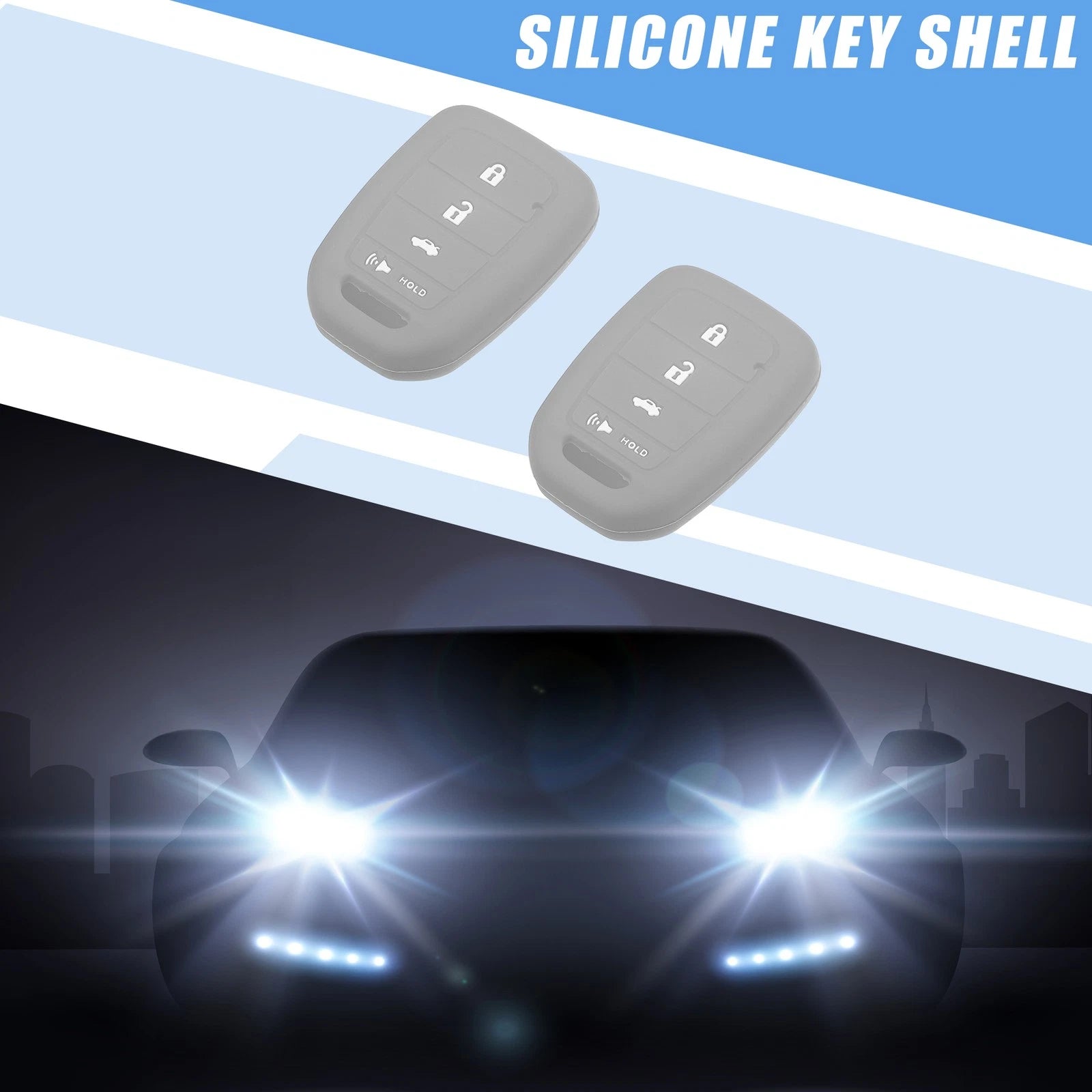 2X Smart Key Fob Cover Protector for Honda Civic Accord CR-V HR-V (2016–2021)