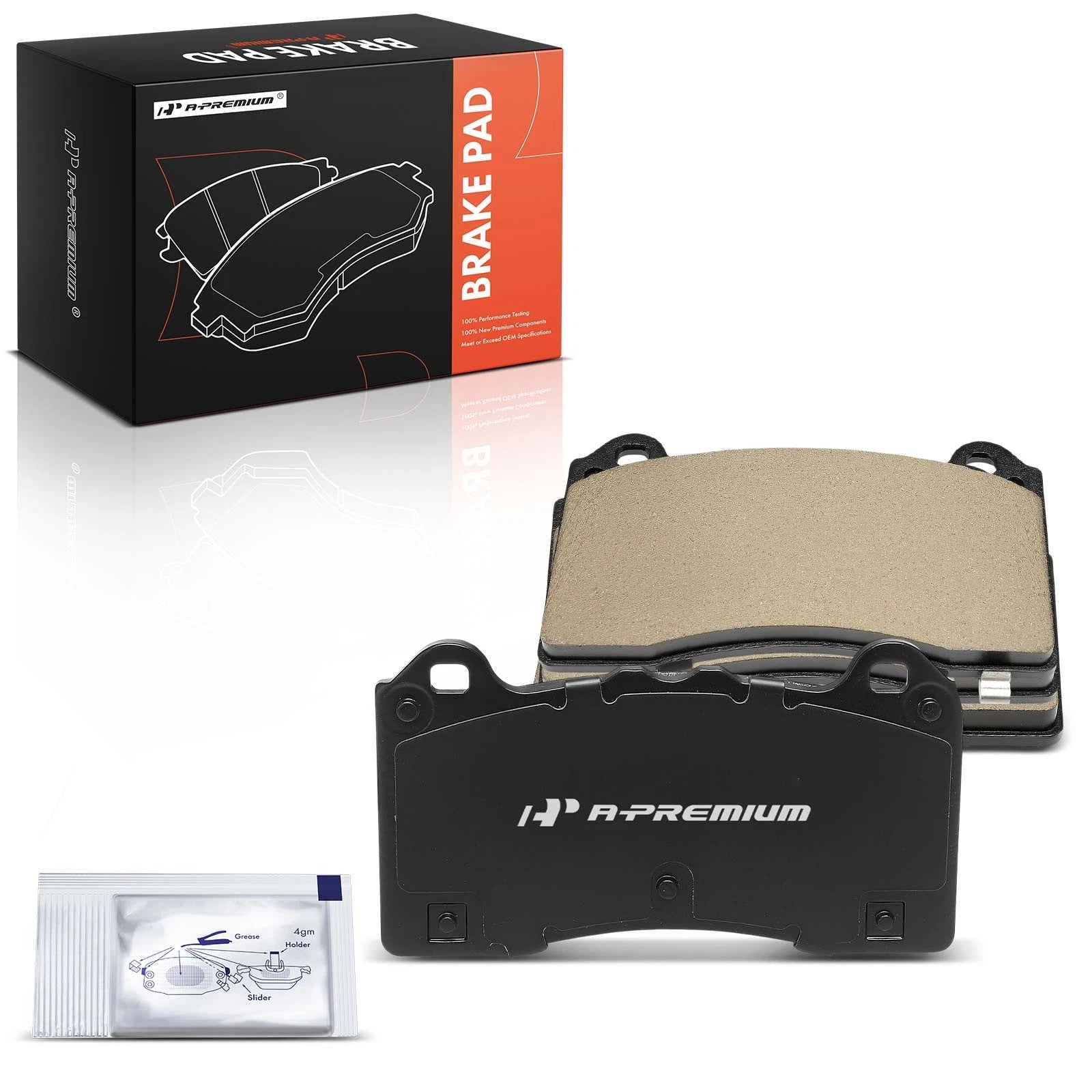 Set of 4 Front Side Ceramic Brake Pads for Ford Focus (2016–2018)