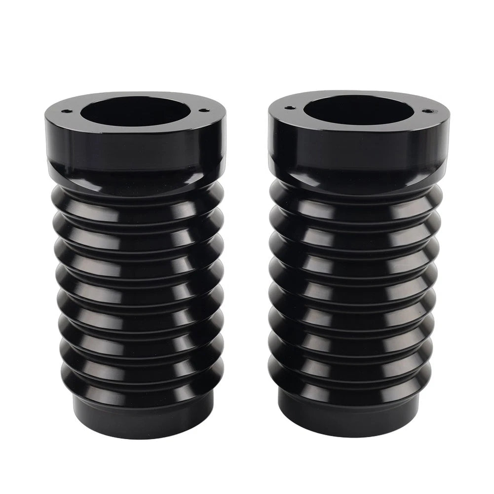 Retro Fork Boot Slider Covers for Harley Tour Road Street Tri Glide (2014–2023) Black