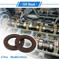 Set of 2 Oil Seal Rotary Shaft Seal FKM Rubber 48x80x10mm
