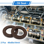 Set of 2 Oil Seal Rotary Shaft Seal FKM Rubber 48x80x10mm