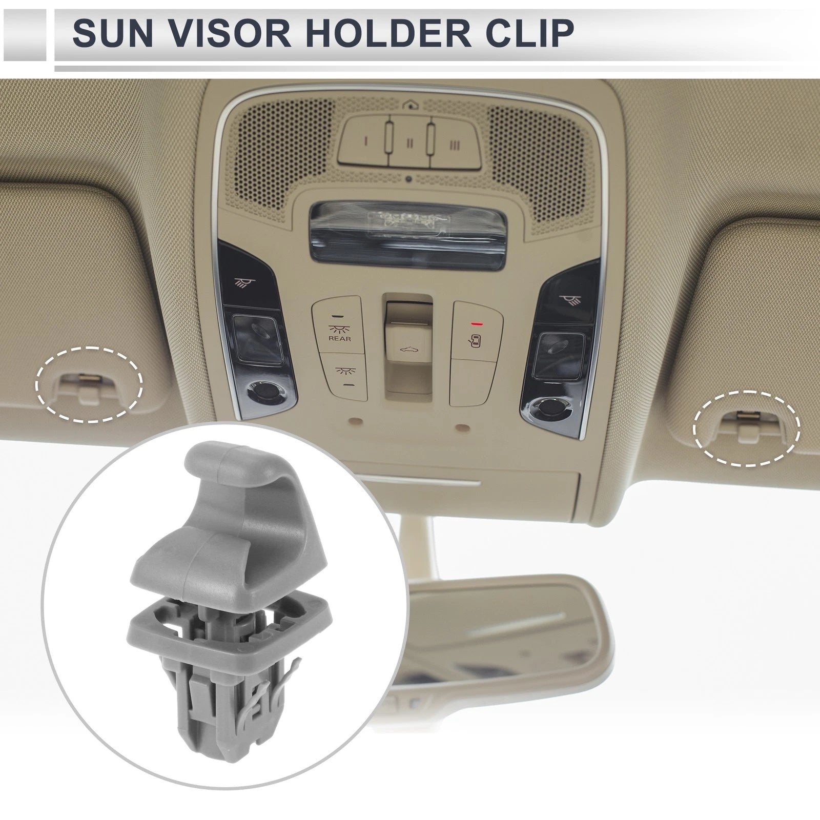 Sun Visor Holder Clip for Toyota Camry Highlander Corolla (No. 74348-06030) Gray