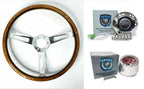 Walnut Steering Wheel Horn Button and Adapter for Mercury Cougar (1968–1973)