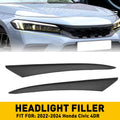 Set of 2 Headlight Molding Trim Lower Filler Covers for Honda Civic (2022–2023)