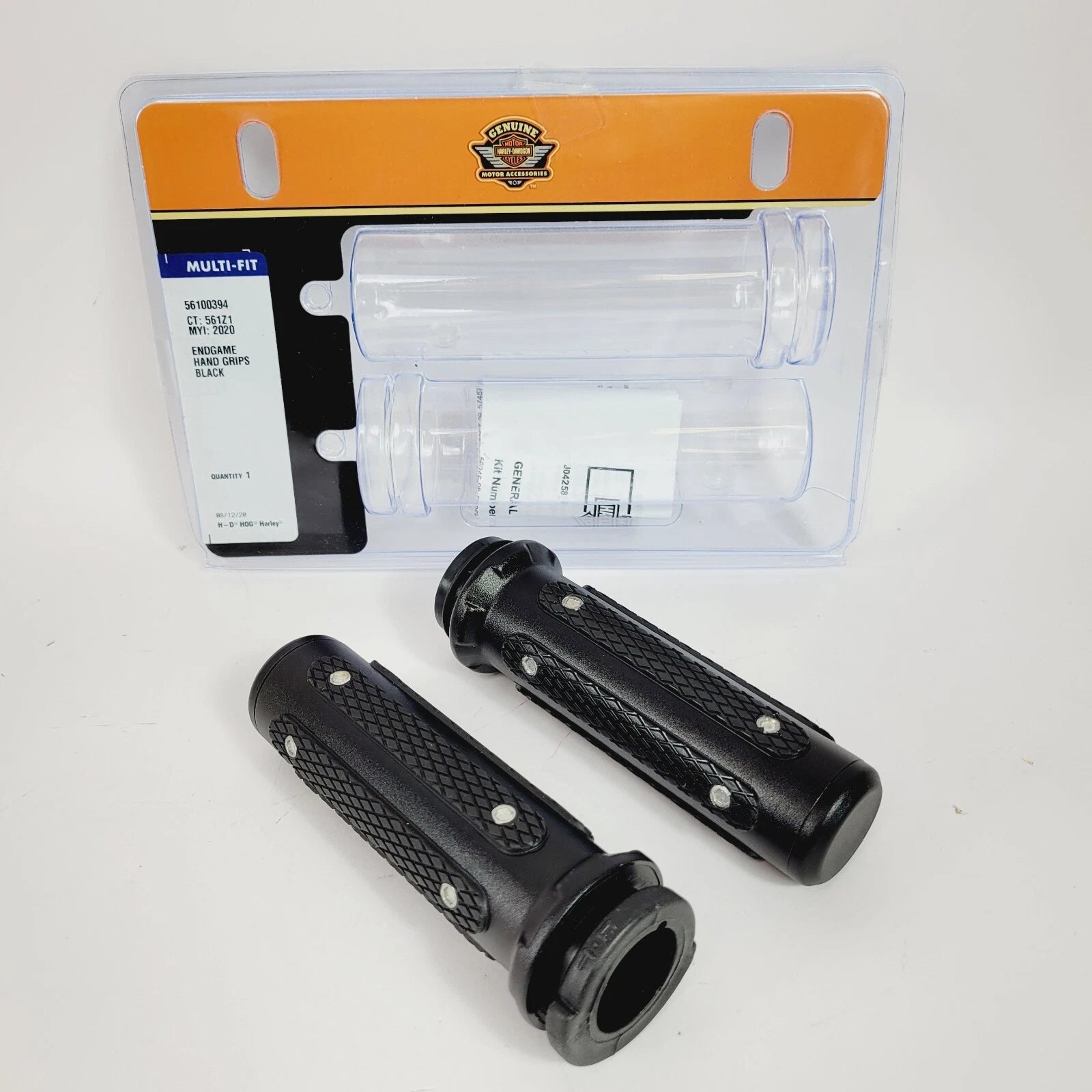 Black Endgame Hand Grips for Harley-Davidson (OEM 56100394)