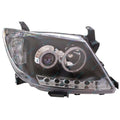 Pair Headlights for Toyota Hilux 2005~11 LED Black Projector Angel Eye DRL Halo