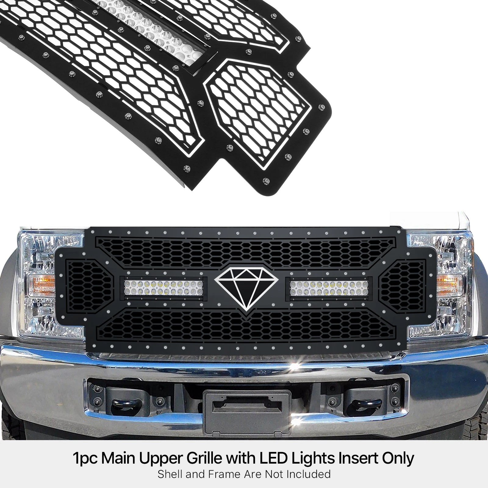LED Black Mesh Grill for Ford F-250/F-350 (2017-2019)