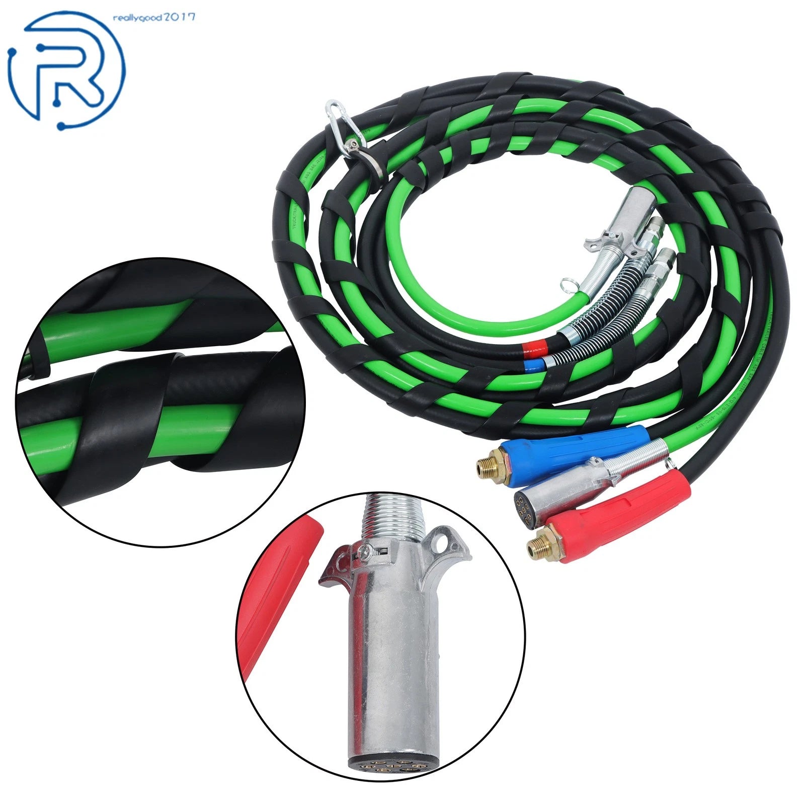 3X 15Ft Air Line Hose Assemblies for Semi Truck Tractor Trailer