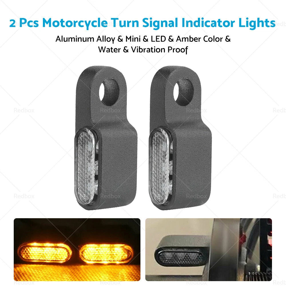 2X LED Motorcycle Turn Signal Indicator Amber Blinker Lamp for Mini