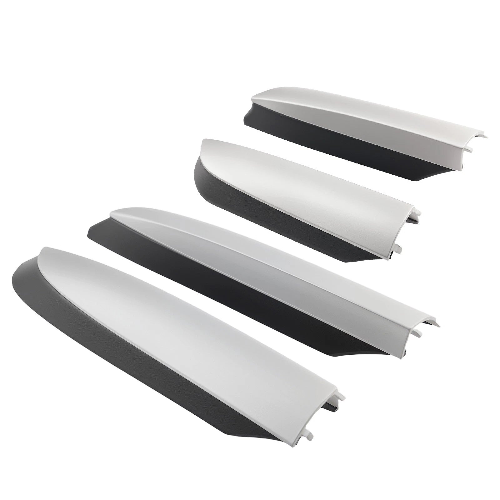 Set of 4 Roof Rack Rail Caps for Toyota RAV4 (2013–2018) Black Silver ABS