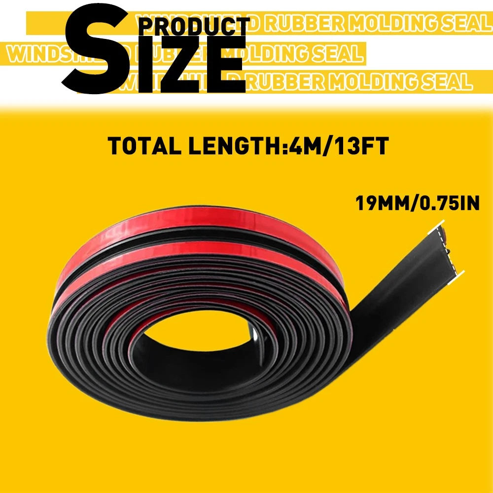 Set of 4 Rubber Seal Strips for Car Windshield (Universal Fit)