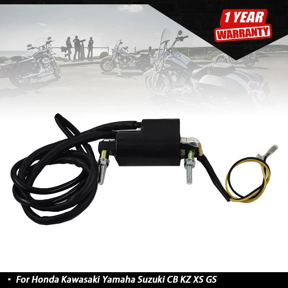Dual Wire Ignition Coil for Honda Kawasaki Yamaha Suzuki (12V)