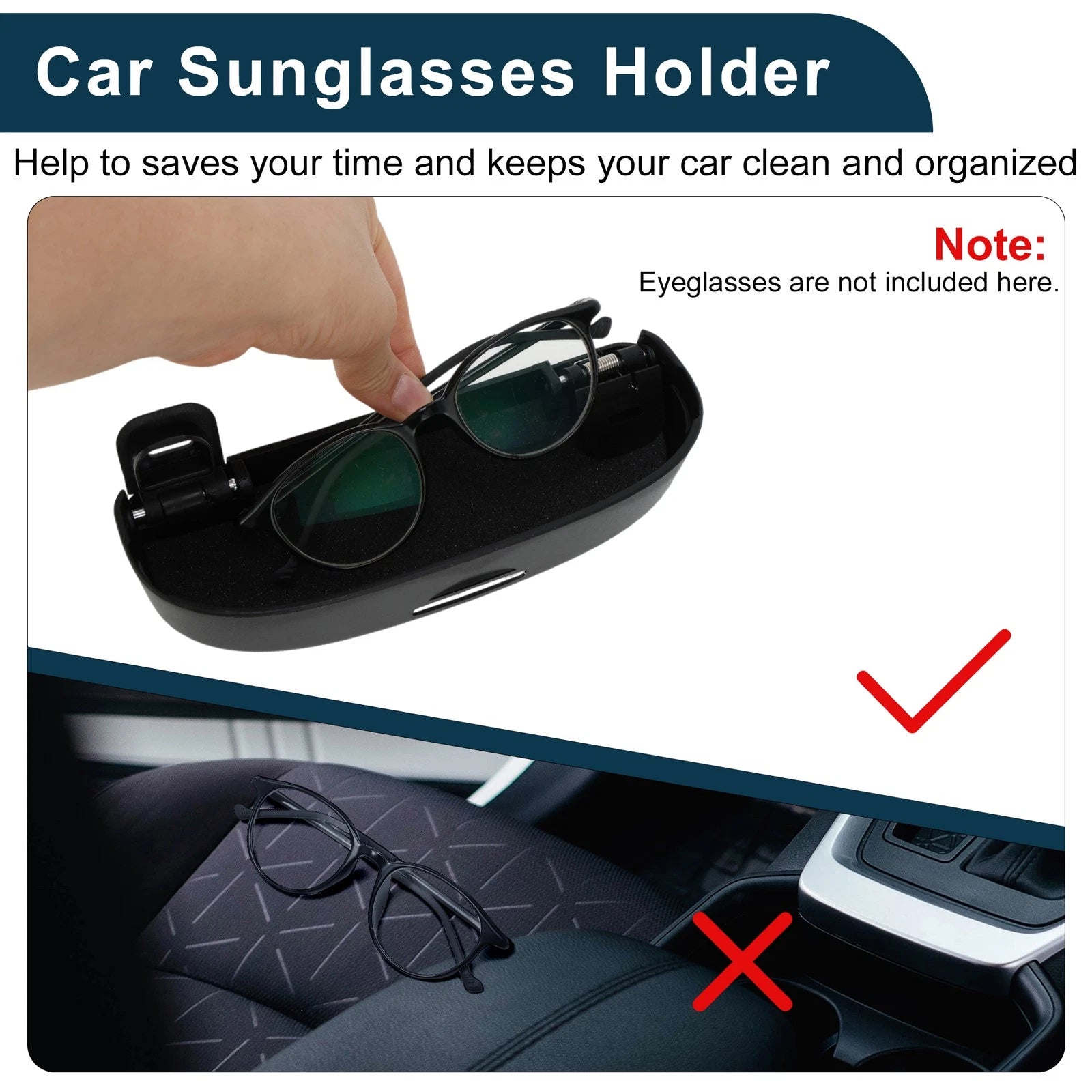 Sunglasses Case for Ford Kuga 3 MK3 ST-Line (2020–2025) Black