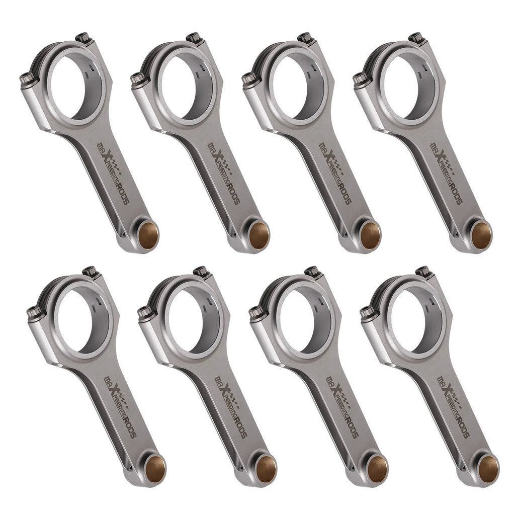Set of 8 H-Beam Rods for GMC Chevy Big Block 396/454/502 (6.135", Forged 4340, ARP2000)