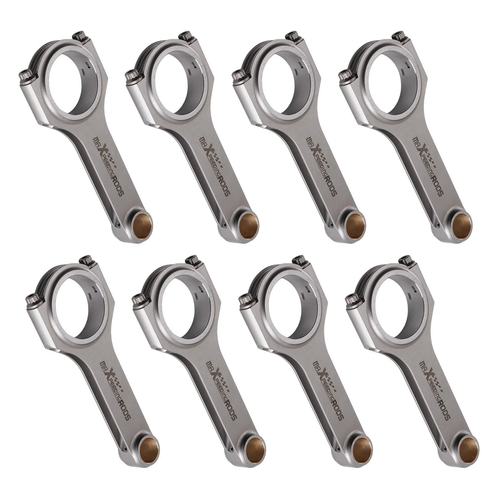 Set of 8 H-Beam Rods for GMC Chevy Big Block 396/454/502 (6.135", Forged 4340, ARP2000)