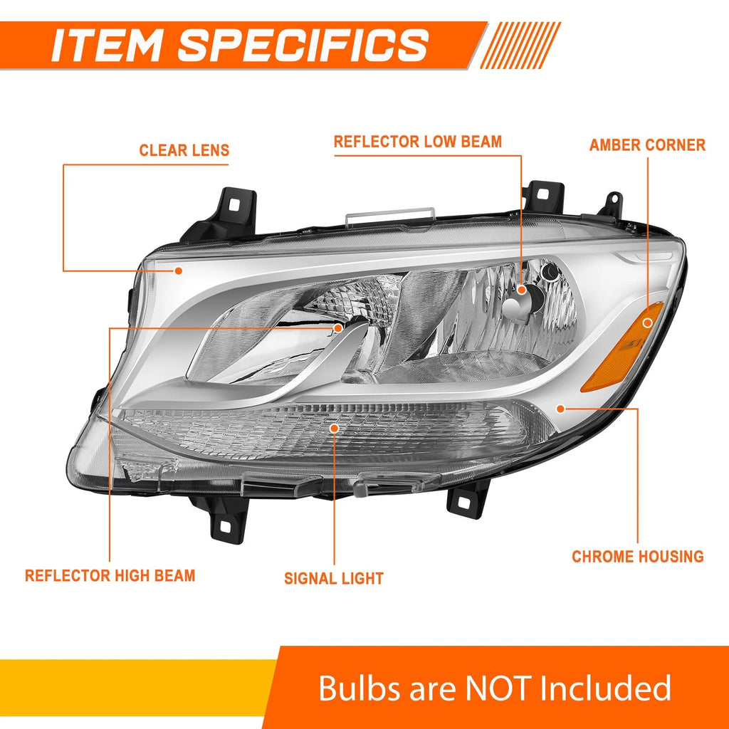 Driver Left Side Headlight for Mercedes Benz Sprinter 1500-4500 (2019–2024)