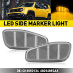 Set of 2 Clear Amber Front Side Marker Lights for Jeep Renegade (2015–2021)