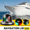 Set of 2 Stainless Steel LED Navigation Lights for Marine Yacht Boat (12V)