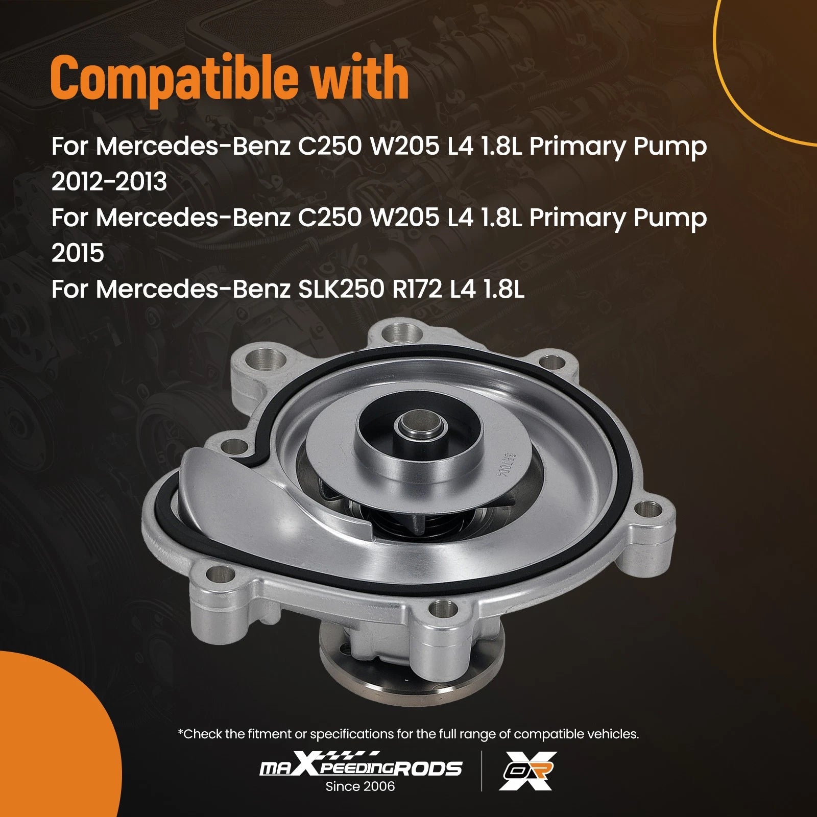 Water Pump for Mercedes-Benz C250 1.8L W205 (2012–2015) Aluminum Housing
