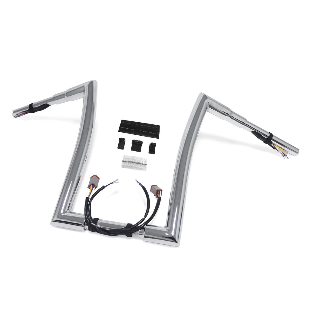 Chrome 12" Prewired 32mm Handlebar for Harley Sportster/Dyna/Softail (1996–2006)