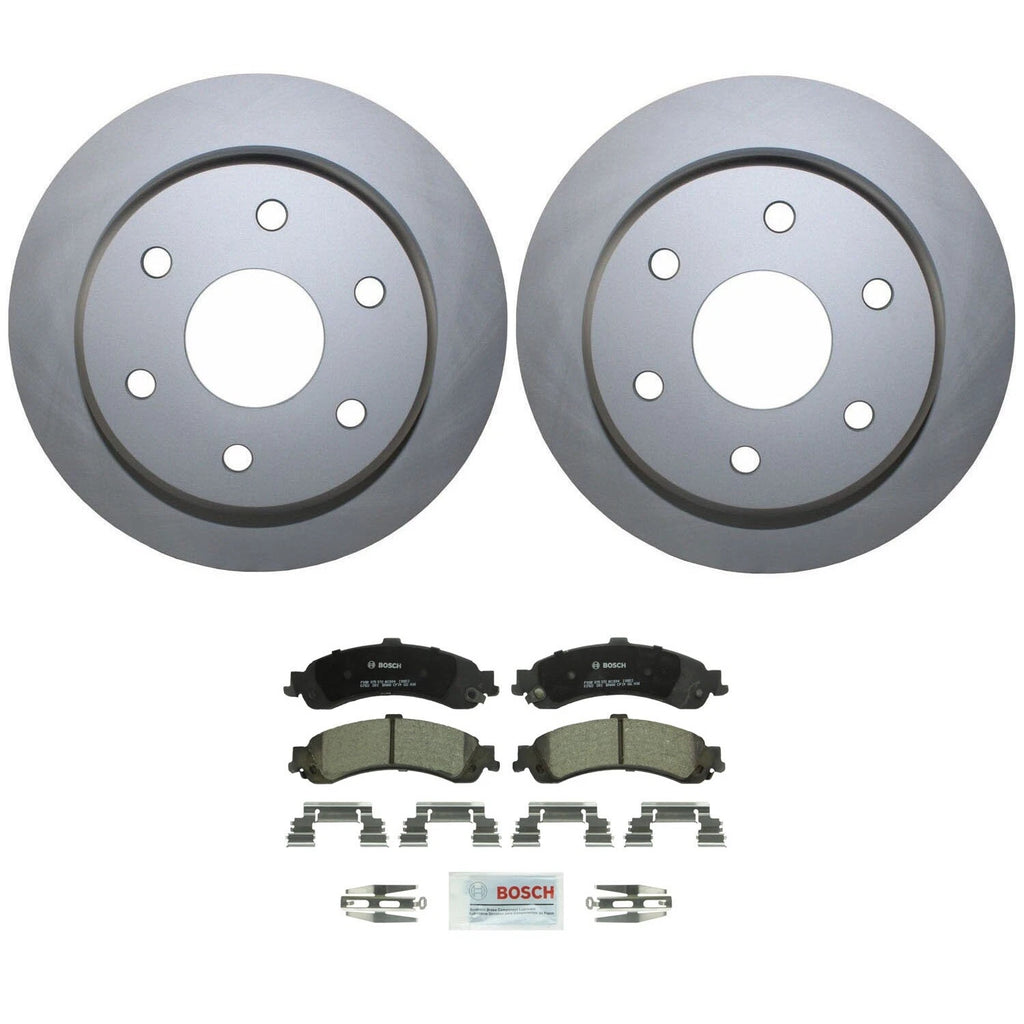 Rear Brake Kit 330mm Disc Rotors & Bosch Ceramic Pads for Cadillac Chevrolet GMC