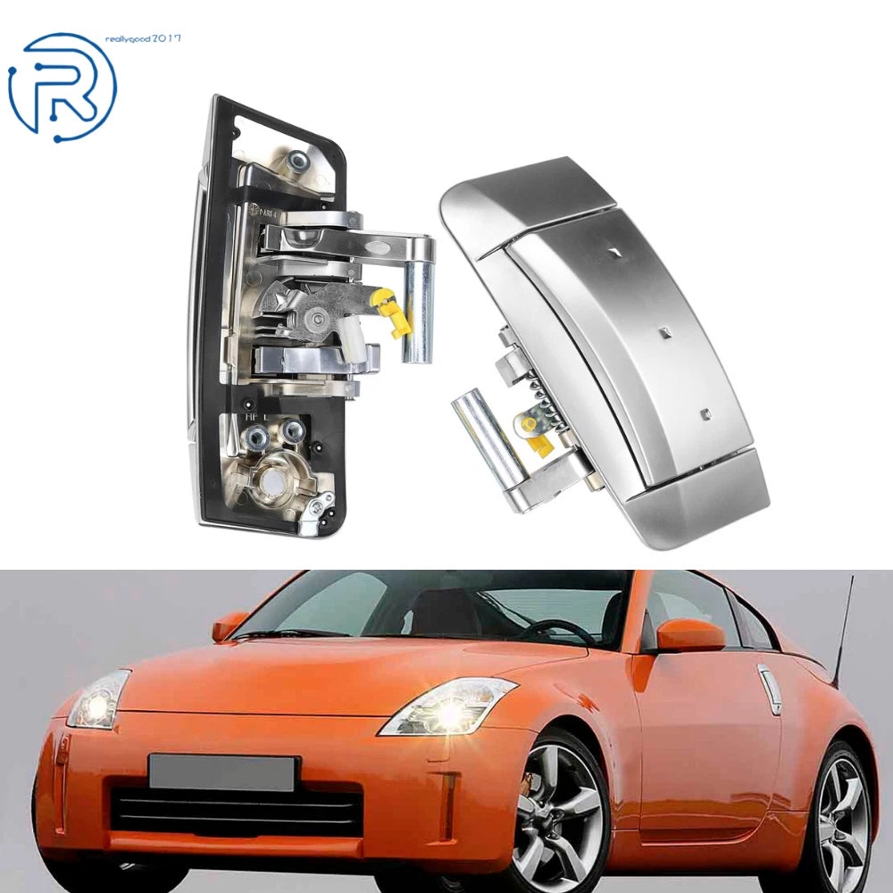 Set of 2 Silver Door Handles for Nissan 350Z (2003–2009)