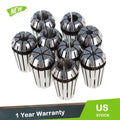 9pcs ER16 Spring Collet Set for CNC Milling Lathe (1/8" - 3/8")