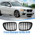 1 Pair Front Upper Bumper Grille for BMW X1 E84 (2009–2015) Gloss Black