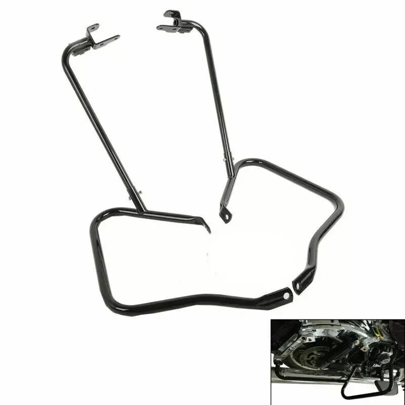 Black Saddlebag Luggage Bracket Guard for Harley Road Glide (2014-2023)