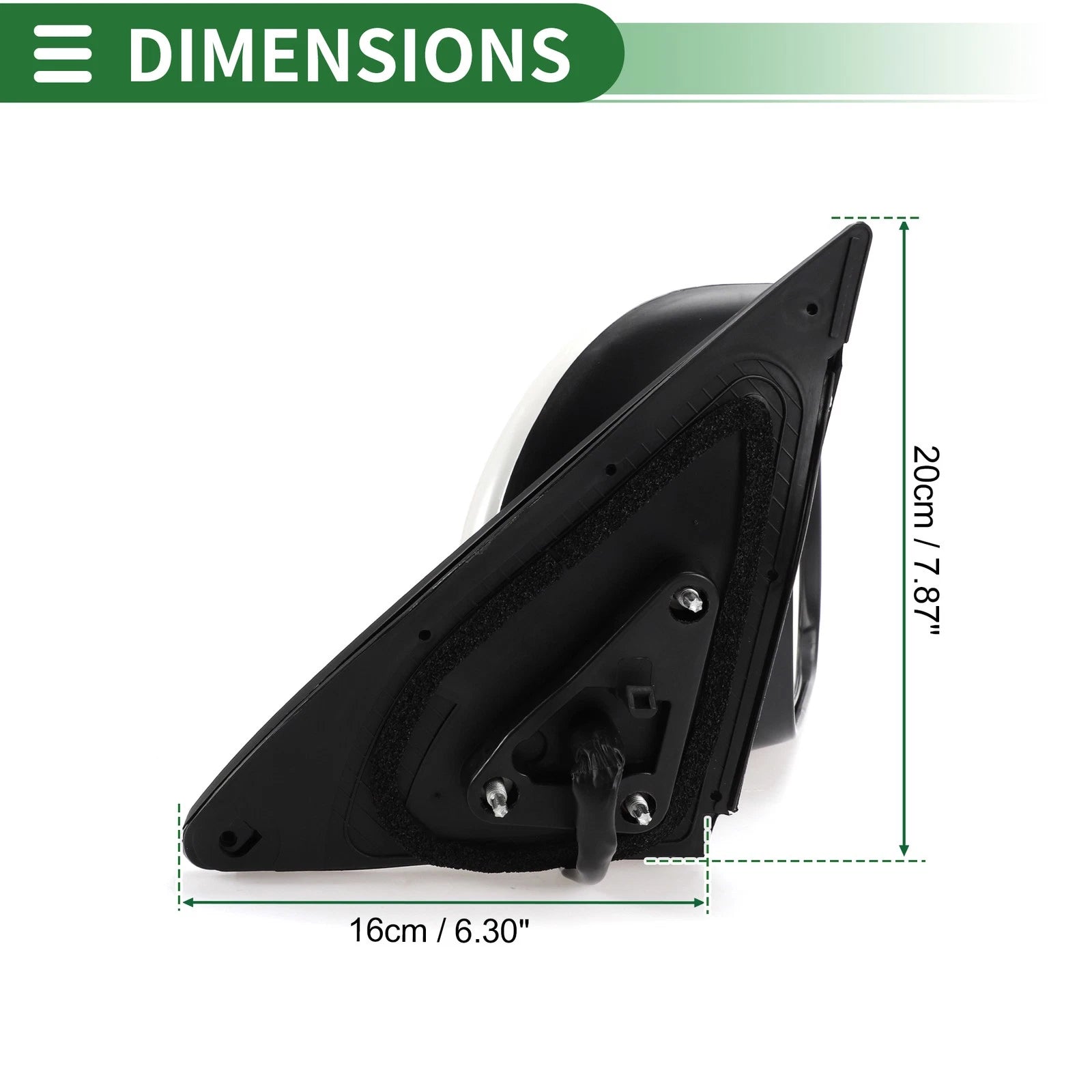 Right Side Door Mirror for Toyota Highlander (2008–2013) Manual Folding White