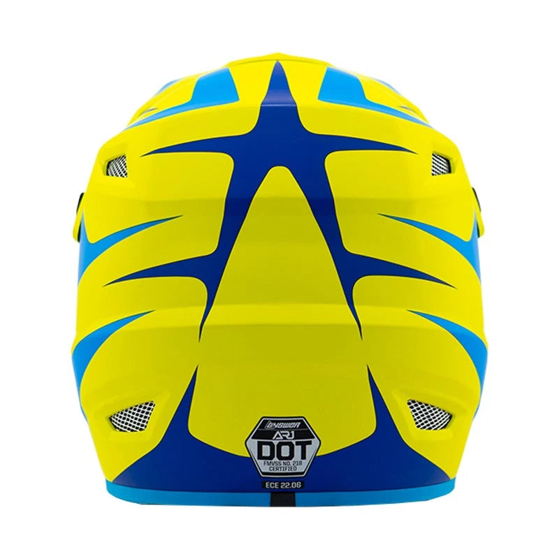 Mototown AR1 Helmet for (2XL, Matte Hyper Acid Cyan)