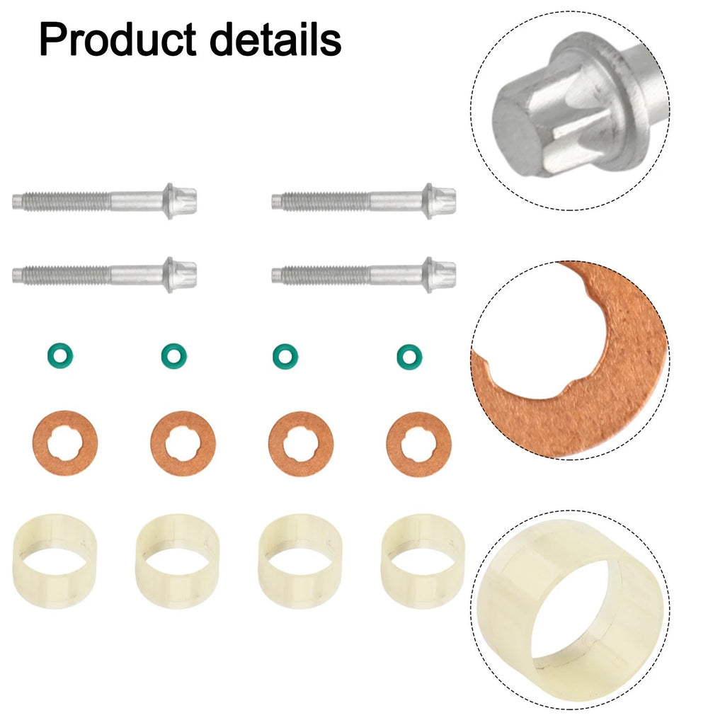 Fuel Injector Clamp Bolt & Seal Washer O Ring Set 16pcs for Berlingo II (2008–2018)
