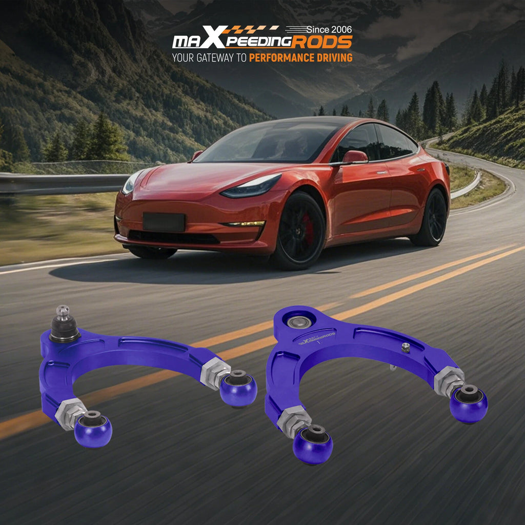 2X Adjustable Front Upper Control Arms for Tesla Model 3/Y (2017–2024)