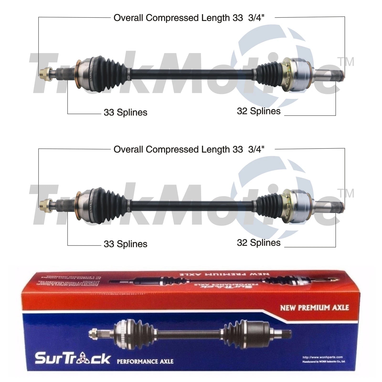 Set of 2 Rear CV Axle Shafts for Chevrolet Camaro (2010–2015)