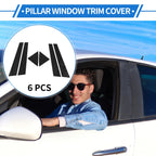 6 Pcs Door Pillar Window Trim for Kia Forte K3 (2009–2012) Black