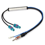 Dual Fakra-Din AM/FM Radio Antenna Adaptor for Various Makes & Models