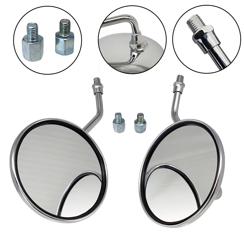 2X M8 Mirrors for Honda ST50 ST70 CL70 CT90 CL90 S90 CB100 CL100 CB125 (1970–1980)