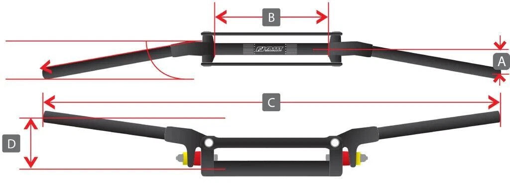 Fasst Flexx 14 Degree Handlebars for Yamaha Raptor 660 700 (2001–2020)