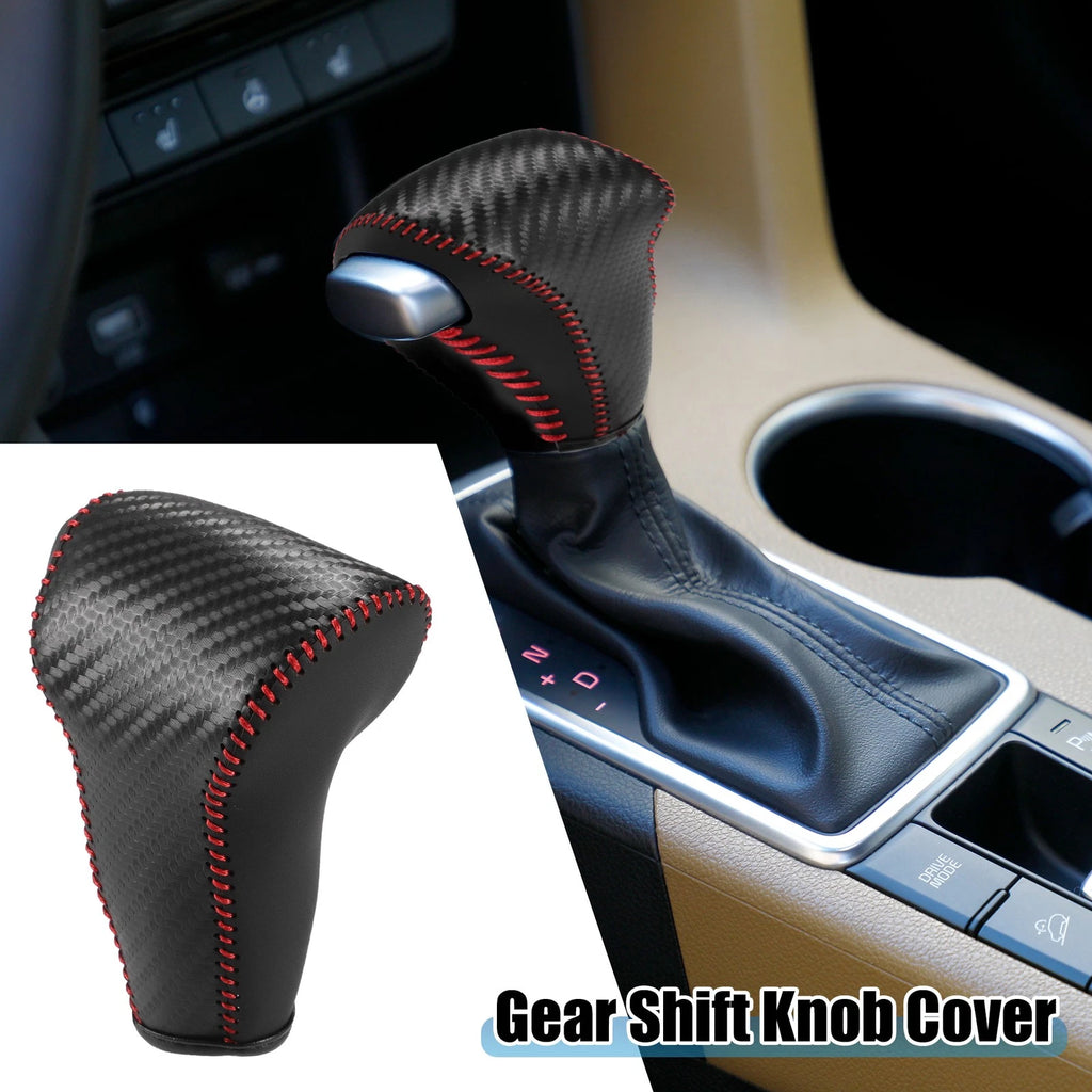 Gear Shifting Knob Cover for Honda CR-V (2017–2022) Black Red Stitches