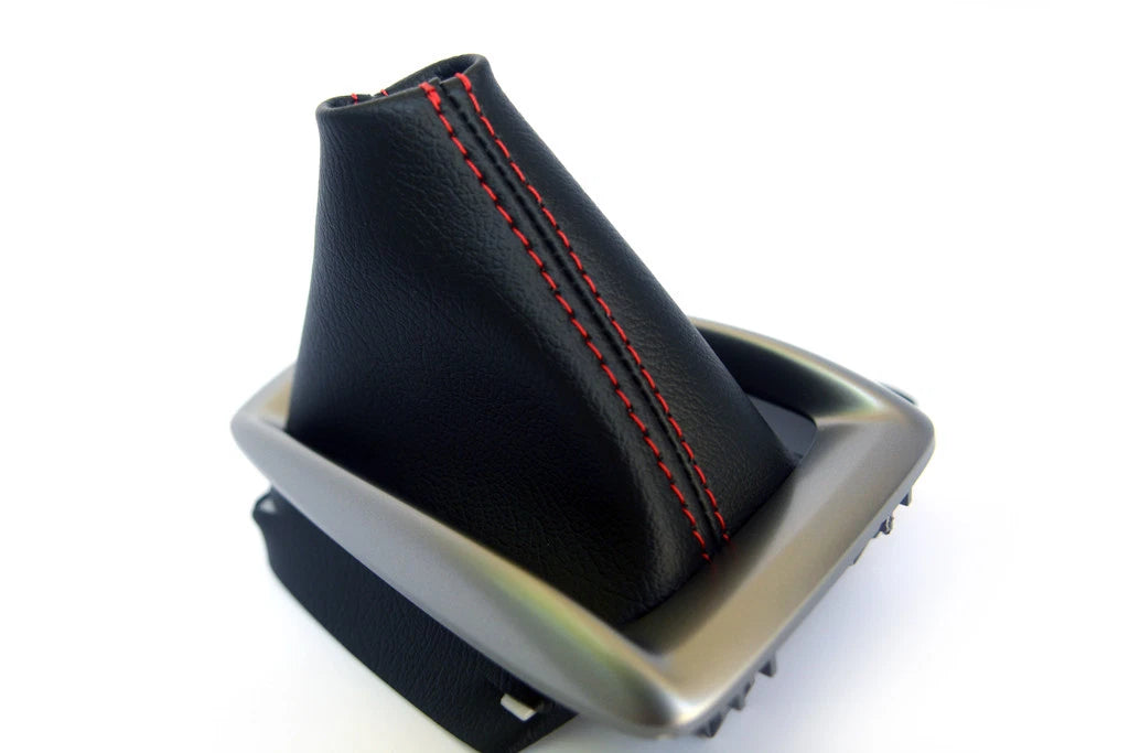 Automatic Shift Boot Cover for Mazda 3 (2014–2016) Red Stitch PVC Leather