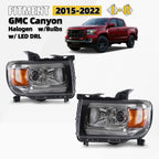 Set of 2 Halogen Headlights w/LED DRL for GMC Canyon (2015–2022)